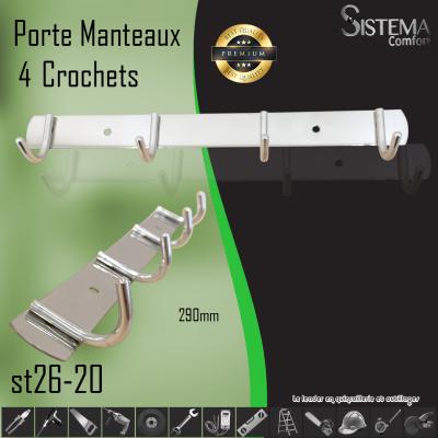 Porte Monteaux 4 Crochets 26 20