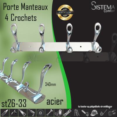 Porte Monteaux 4 Crochets 26 33