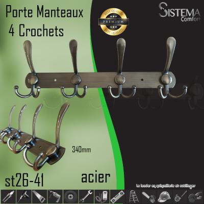 Porte Monteaux 4crochets 26 41