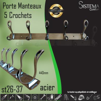 Porte Monteaux 5 Crochets 26 37
